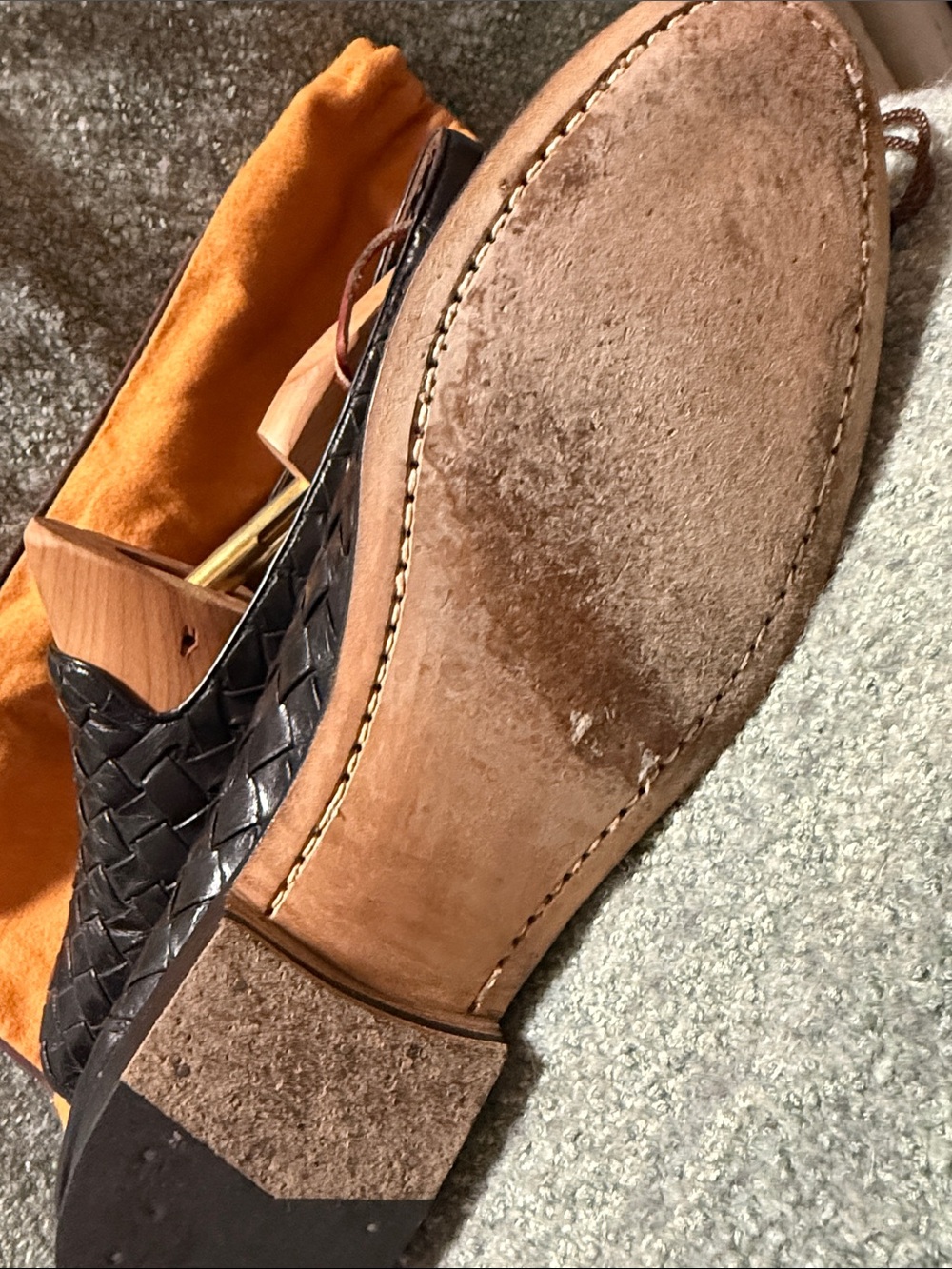 Berluti Men’s Black Woven Leather Slip-On Loafers - Picture 3 of 4